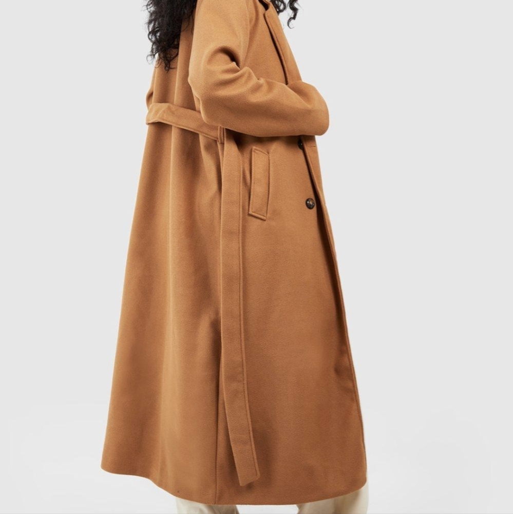Wool look long coat